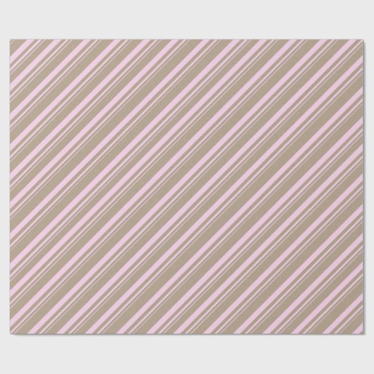 Rustikale Kraft Rosa Streifen Urlaub Geschenkpapier (Flach)