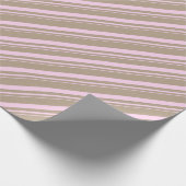 Rustikale Kraft Rosa Streifen Urlaub Geschenkpapier (Ecke)