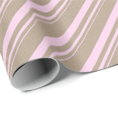 Rustikale Kraft Rosa Streifen Urlaub Geschenkpapier (Rolleneckpunkt)