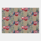 Rustikale Kraft Rose Pine & Spruce Grüne Trellis Geschenkpapier Set (Vorderseite 3)