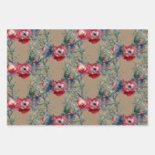 Rustikale Kraft Rose Pine & Spruce Grüne Trellis Geschenkpapier Set (Vorderseite)