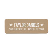 Rustikale Kraft-Rücksendeadressen-Aufkleber (Vorne)