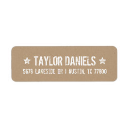 Rustikale Kraft-Rücksendeadressen-Aufkleber