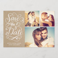 Rustikale Kraft Save the Date Kollage