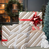 Rustikale Kraft schneeweiße Streifen Urlaub Geschenkpapier