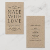 Rustikale Kraft-Schnörkel aus Liebe Visitenkarte (Vorne/Hinten)