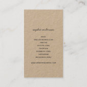 Rustikale Kraft-Schnörkel aus Liebe Visitenkarte (Rückseite)