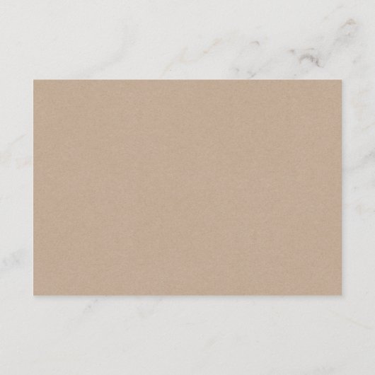 Rustikale Kraft, schwarz, Hochzeitverschiebung, be Begleitkarte (Rückseite)