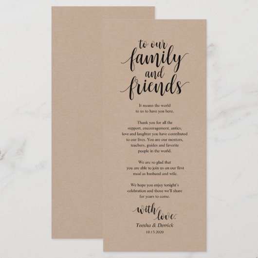 Rustikale Kraft, Schwarze Platzierung Dankeschön K Programm (Vorne/Hinten)