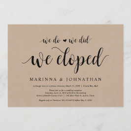 Rustikale Kraft, schwarze Schrift, Hochzeitsfeier Einladung