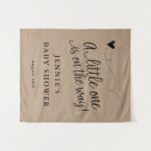 Rustikale Kraft Script Babydusche Hintergrund Wandteppich (Vorderseite (Horizontal))