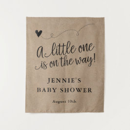 Rustikale Kraft Script Babydusche Hintergrund Wandteppich