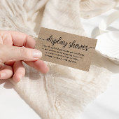 Rustikale Kraft Script Display DUSCHE Einsteckkart Begleitkarte