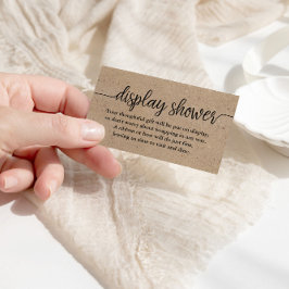 Rustikale Kraft Script Display DUSCHE Einsteckkart Begleitkarte