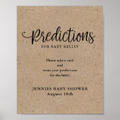 Rustikale Kraft Script Predication Card Display Poster (Vorne)