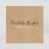 Rustikale Kraft-Signatur Quadratische Visitenkarte (Vorderseite)