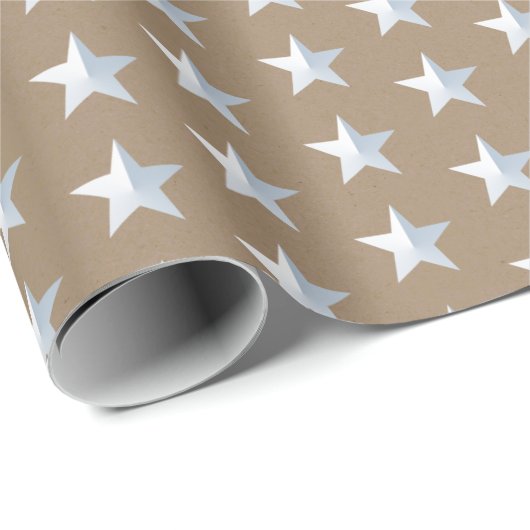 Rustikale Kraft-Silbersteine Geschenkpapier (Rolleneckpunkt)