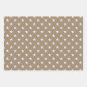 Rustikale Kraft Silver Green Turquoise Blue Stars Geschenkpapier Set (Vorderseite 3)