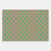 Rustikale Kraft Silver Green Turquoise Blue Stars Geschenkpapier Set (Vorderseite 2)