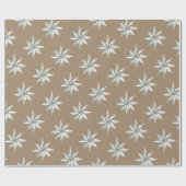 Rustikale Kraft Silver Vintag Star Geschenkpapier (Flach)