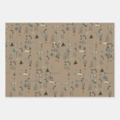 Rustikale Kraft-Skandinavien, die String-Ornamente Geschenkpapier Set (Vorderseite 3)