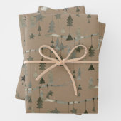 Rustikale Kraft-Skandinavien, die String-Ornamente Geschenkpapier Set (Beispiel)