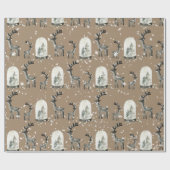 Rustikale Kraft-Skandinavien-Sterne Weihnachtslich Geschenkpapier (Flach)