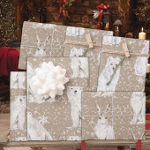 Rustikale Kraft Snowy Winter Arctic Animals Geschenkpapier Set