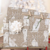 Rustikale Kraft Snowy Winter Arctic Animals Geschenkpapier Set