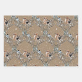 Rustikale Kraft Snowy Winter Birds Nesting Geschenkpapier Set (Vorderseite)