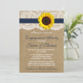 Rustikale Kraft Sonnenblumen-Engagement Party oder Einladung (Stehend Vorderseite)