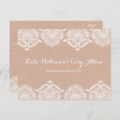 Rustikale Kraft & Spitzen UAWG Postkarte Einladung (Vorne/Hinten)