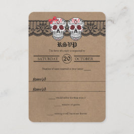 Rustikale Kraft- & Spitzenzuckerskulpturen RSVP-Ka RSVP Karte
