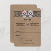 Rustikale Kraft- & Spitzenzuckerskulpturen RSVP-Ka RSVP Karte (Vorne/Hinten)