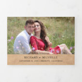 Rustikale Kraft String Lights Floral Antler Weddin Dreifach Gefaltete Einladung