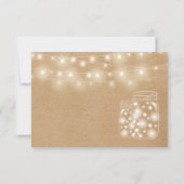 Rustikale Kraft String Lights Mason Jars RSVP Card Karte (Rückseite)
