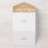 Rustikale Kraft String Lights QR Code Wedding All In One Einladung (Außenbereich)