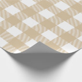 Rustikale Kraft Tan und White Buffalo Karierte Wei Geschenkpapier (Ecke)