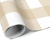 Rustikale Kraft Tan und White Buffalo Karierte Wei Geschenkpapier (Rolleneckpunkt)