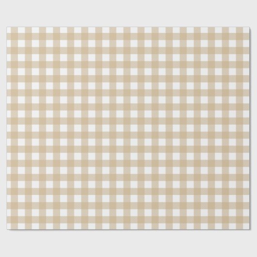 Rustikale Kraft Tan und White Buffalo Karierte Wei Geschenkpapier (Flach)