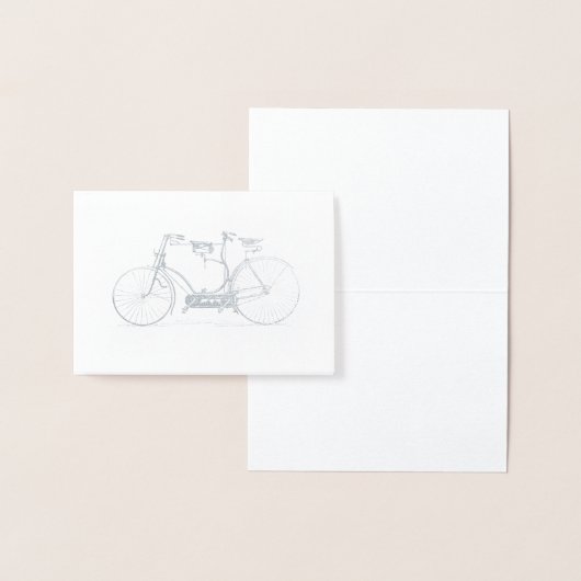 Rustikale Kraft Tandem Fahrrad | Silber Folienkarte (Anzeige)