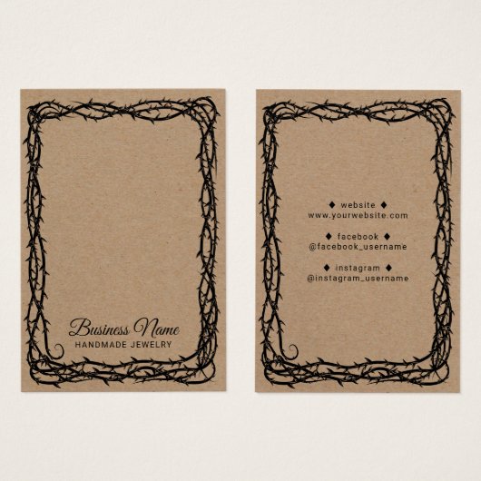 Rustikale Kraft Thorn Vine Schmuck Ohrring Display (Vorne & Hinten)