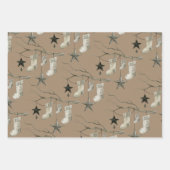 Rustikale Kraft Tree Branch Weihnachtsschmuck Geschenkpapier Set (Vorderseite 2)