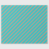 Rustikale Kraft Türkis Blauer Streifen Urlaub Geschenkpapier (Flach)