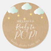 Rustikale Kraft-Twinkle zum POP bereit Runder Aufkleber (Vorderseite)