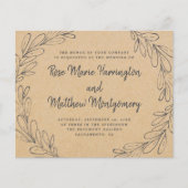 Rustikale Kraft- und handgezeichnet Blätter Hochze (Vorderseite)