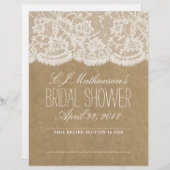 rustikale Kraft- und Spitzen-Brautparty-Rezept-Div (Vorne/Hinten)