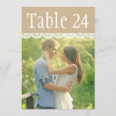 Rustikale Kraft- und Spitzen-Hochzeitsstipendiaten Einladung (Rückseite)