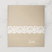 Rustikale Kraft- und Spitzenhochzeit Platzkarte (Außenseite Aufgefaltet)