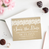 Rustikale Kraft- und Spitzenhochzeit Save The Date